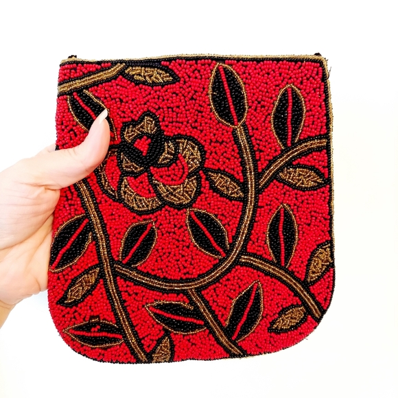 Vintage Handbags - SOLD🥰 vtg beaded purse 70s 80s evening bag purse
